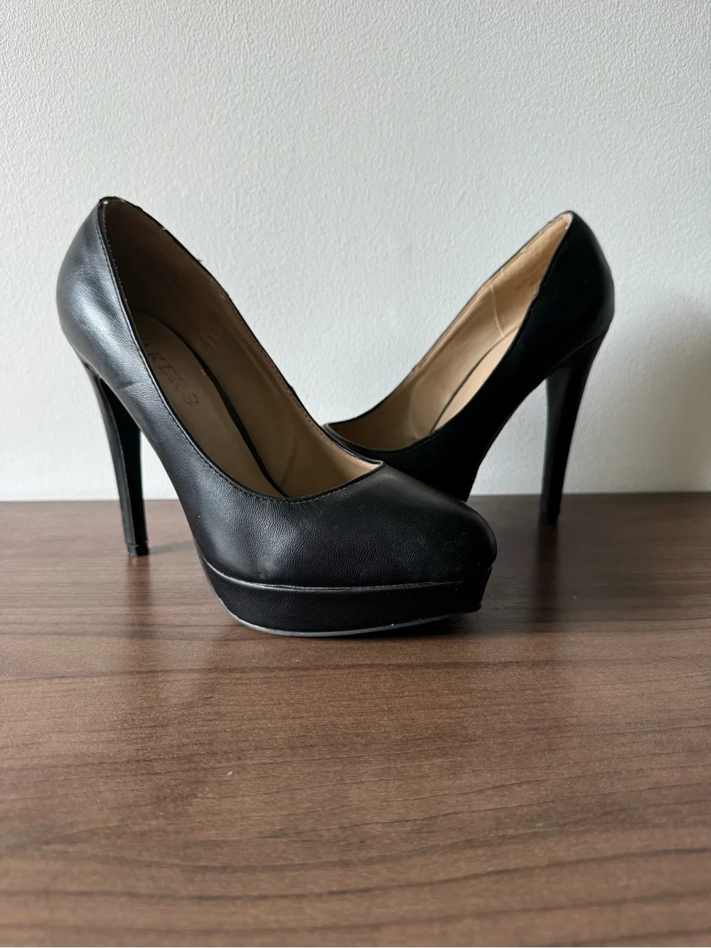 Classic Black Platform High Heel Pumps - Women's